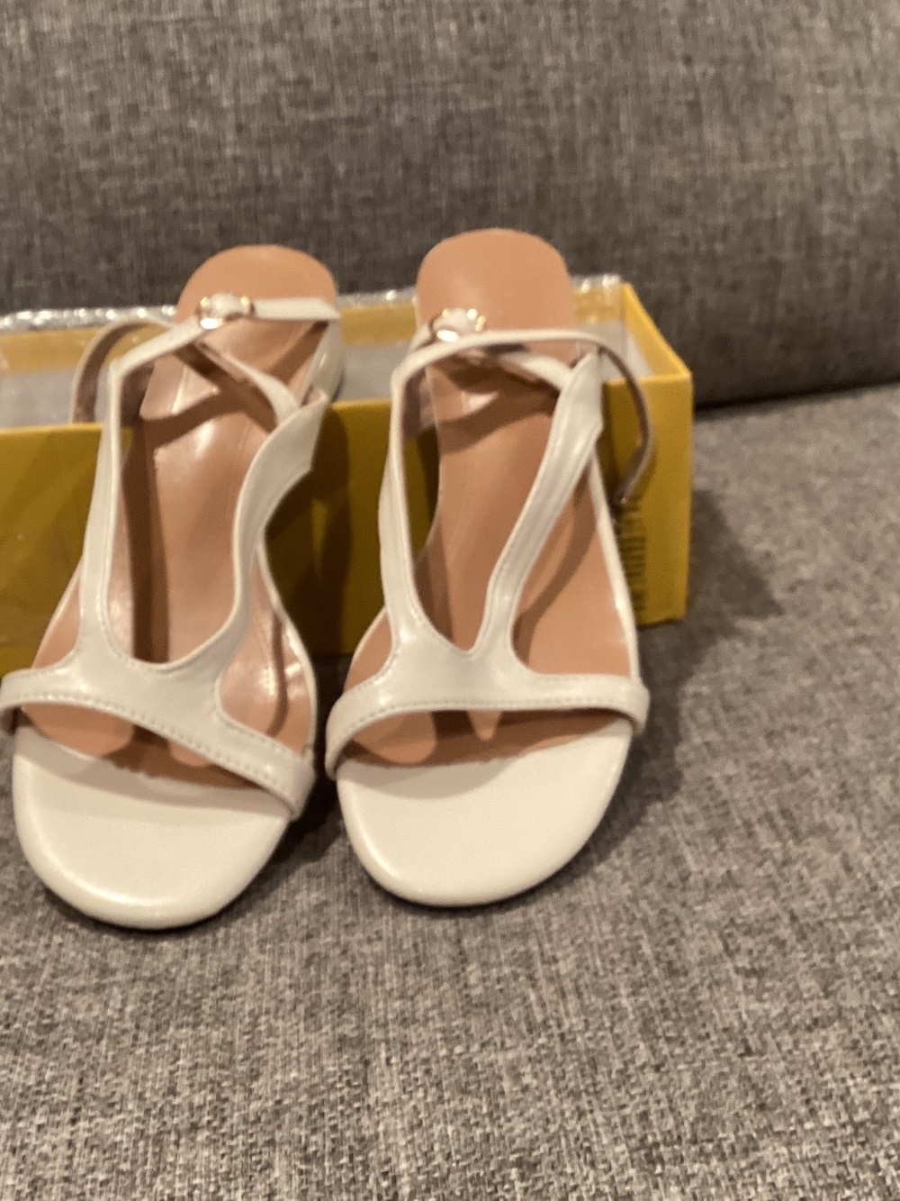 Women's White Strappy Slingback Sandals